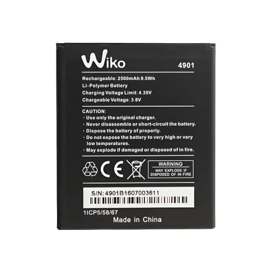 BATTERY WIKO TOMMY/TOMMY 2 (4901) 3.8V/9.5WH/LI-ON 2500MAH BATTERY WIKO TOMMY/TOMMY 2 (4901) 3.8V/9.5WH/LI-ON 2500MAH